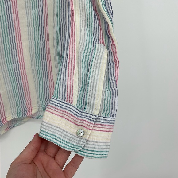 Rails Ellis Button-Down Shirt in Iris Stripe Size Small - Picture 8 of 12